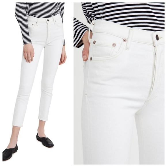 Agolde Nico High Rise Slim Fit White Jean Untitled - Picture 2 of 14